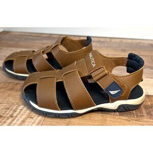 Nautica Brown Open-Toe Sandals With Adjustable Straps Boys 9